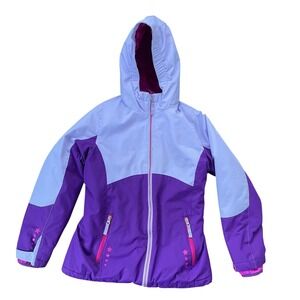 LANDS' END girls 3-in-1 Stormer Parka Purple jacket coat winter ski M 10-12